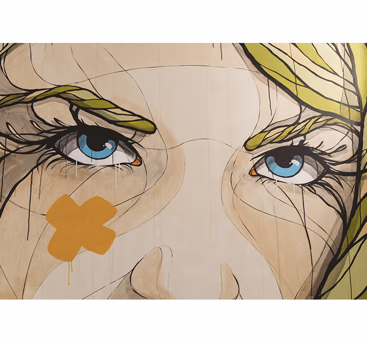 Fotomural arte clásico Retrato de ojos de mujer colorida - TenVinilo