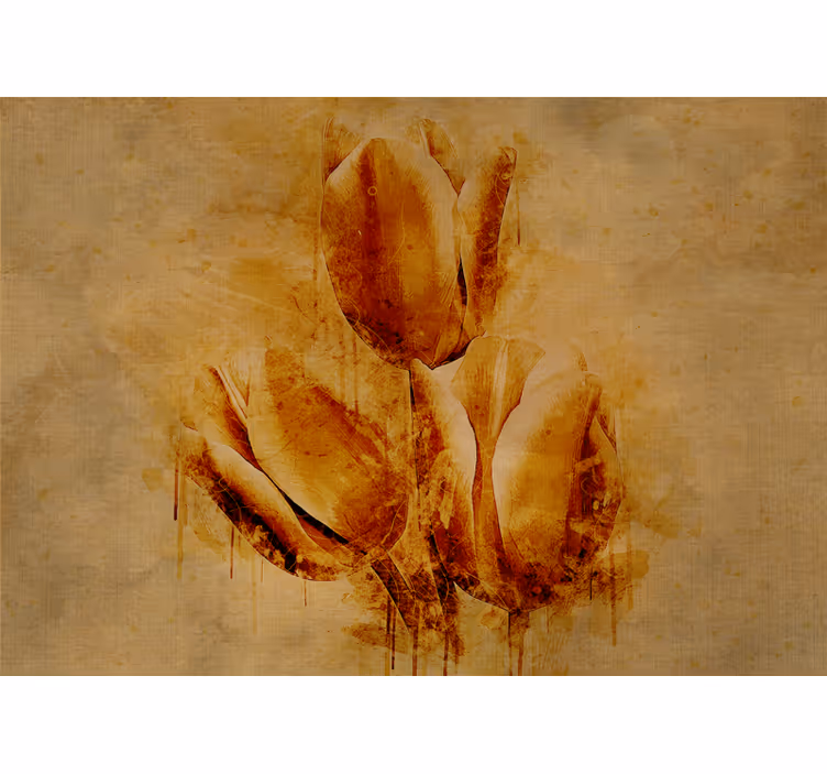 Mural de flores arreglo de tulipanes elegantes - TenVinilo