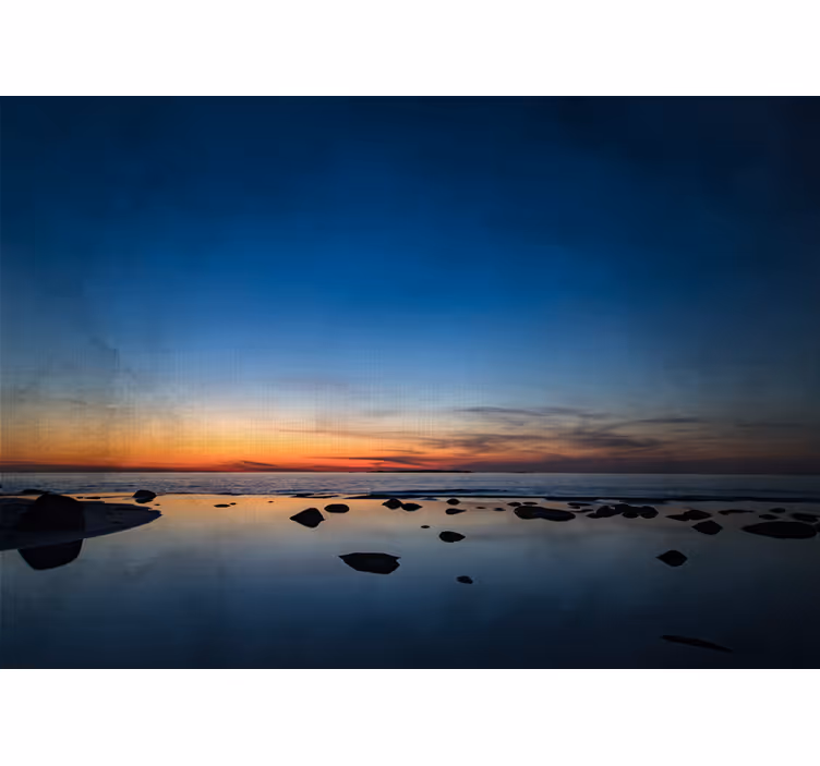 Mural de naturaleza reflejos del atardecer tranquilo - TenVinilo