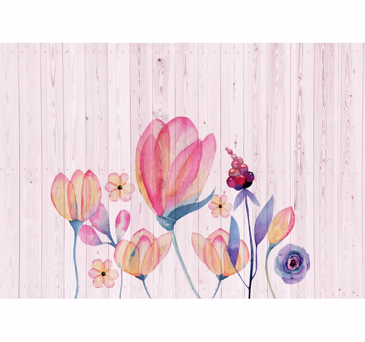 Mural de flores composición de flores elegantes - TenVinilo