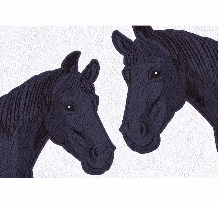 Mural de animales perfil de caballos elegantes - TenVinilo