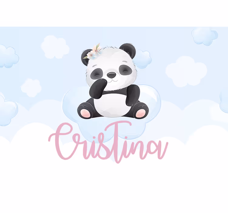 Mural de animales diseño de panda lindo - TenVinilo