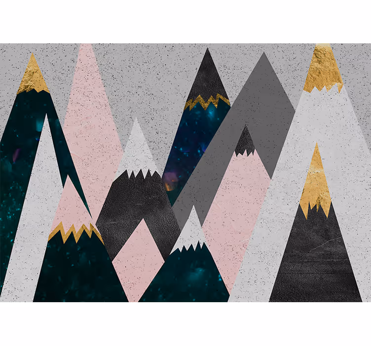 Mural de montañas picos de montaña abstractos - TenVinilo