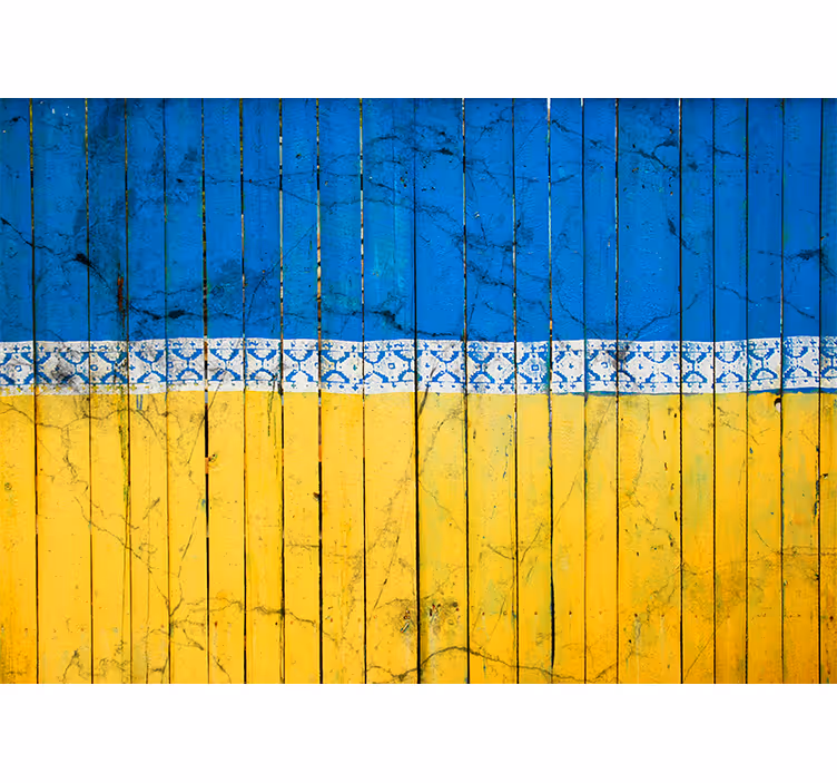 Mural ciudad patrón de tablones de madera - TenVinilo