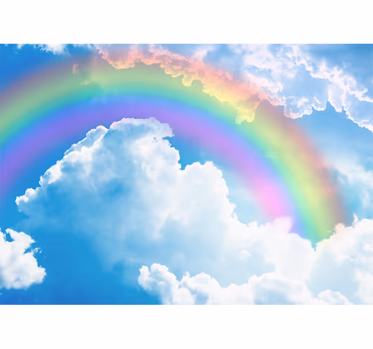 Fotomural cielo nubes arcoíris coloridas - TenVinilo