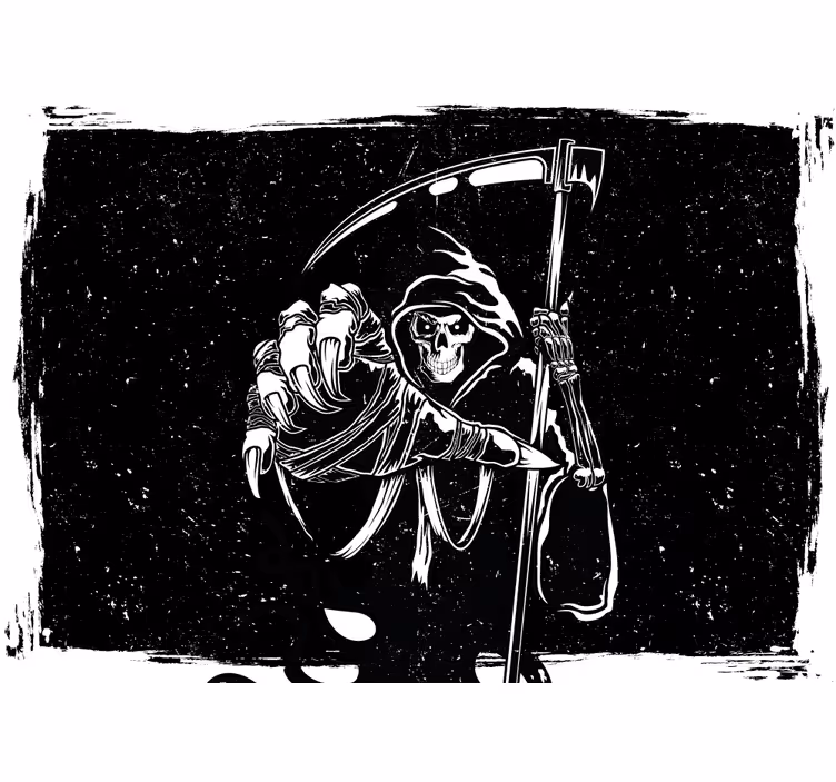 Mural halloween ilustración del grim reaper - TenVinilo