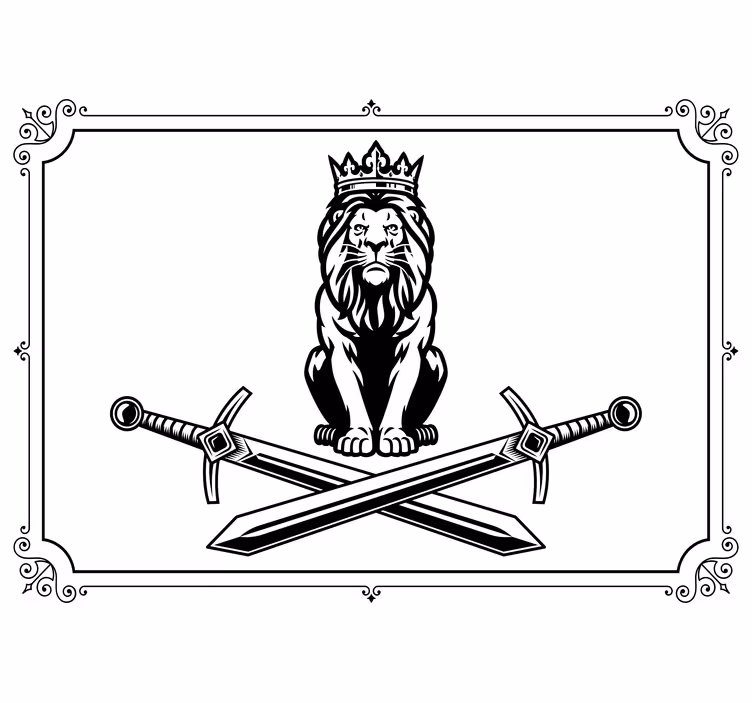 Mural de leones icono de león majestuoso - TenVinilo