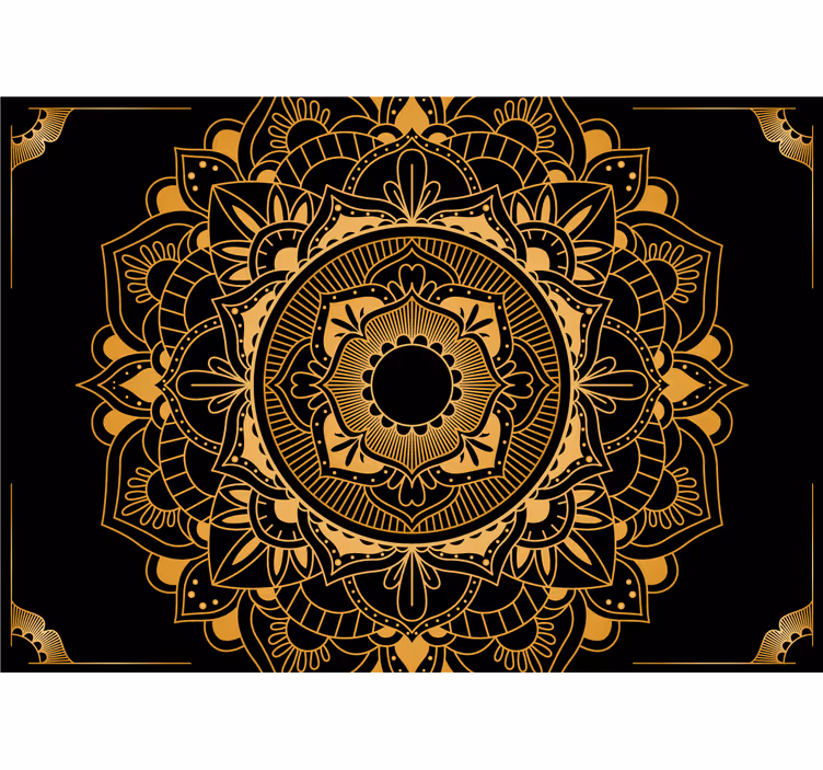 Fotomural mandala Negro y dorado - TenVinilo