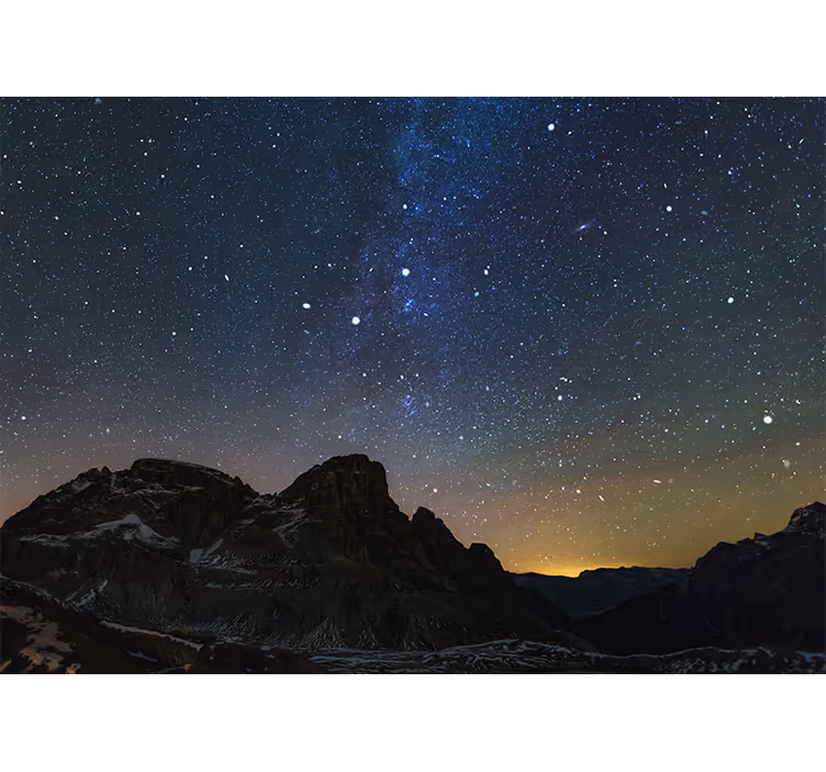 Fotomural naturaleza Vista a las estrellas y la montaña - TenVinilo