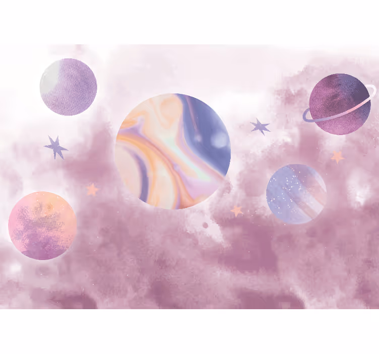 Mural del espacio diseño planetario celestial - TenVinilo