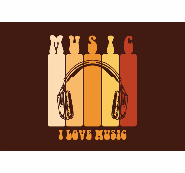Mural de música gráfico de auriculares - TenVinilo