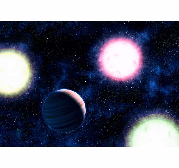 Mural del espacio paisaje planetario celestial - TenVinilo