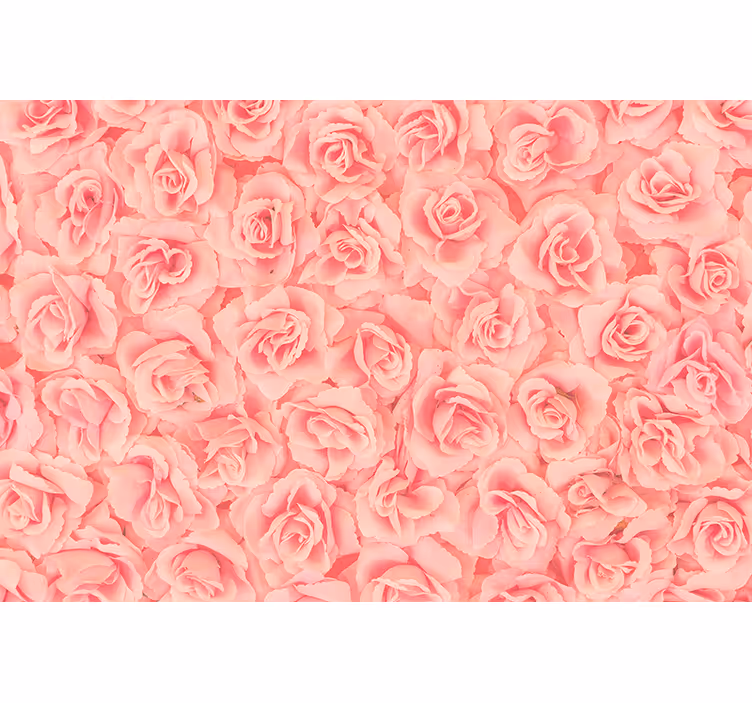 Mural de flores rosas en flor - TenVinilo