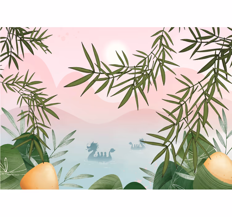 Mural de selva paisaje sereno de bambú - TenVinilo