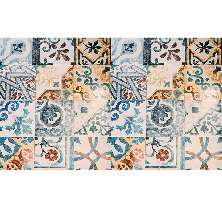 Mural de texturas patrones de azulejos intrincados - TenVinilo