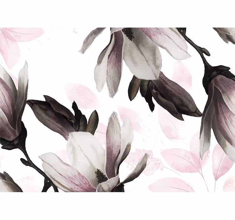 Mural de magnolias flores de magnolia elegantes - TenVinilo