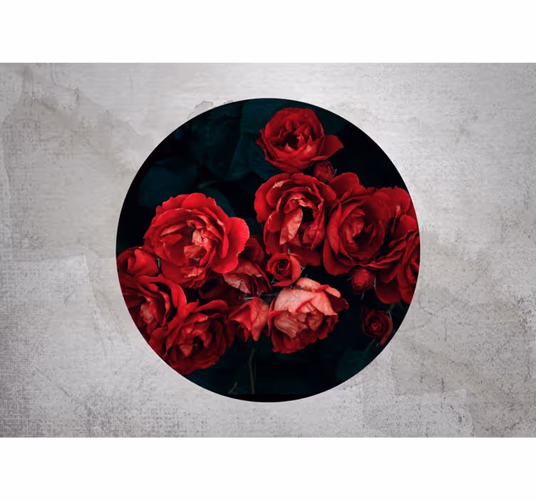Mural de rosas flores de rosa roja - TenVinilo