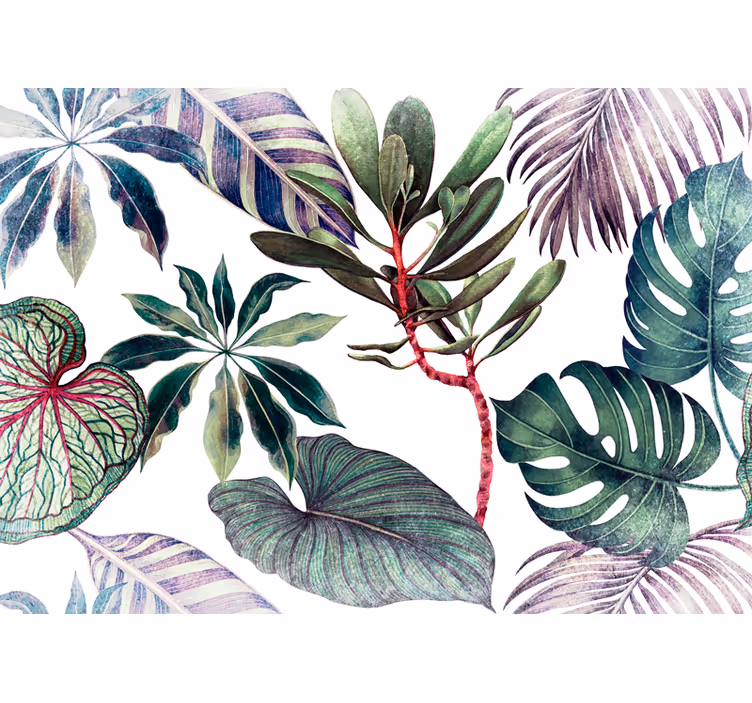 Fotomural flores Plantas monstera acuarela - TenVinilo