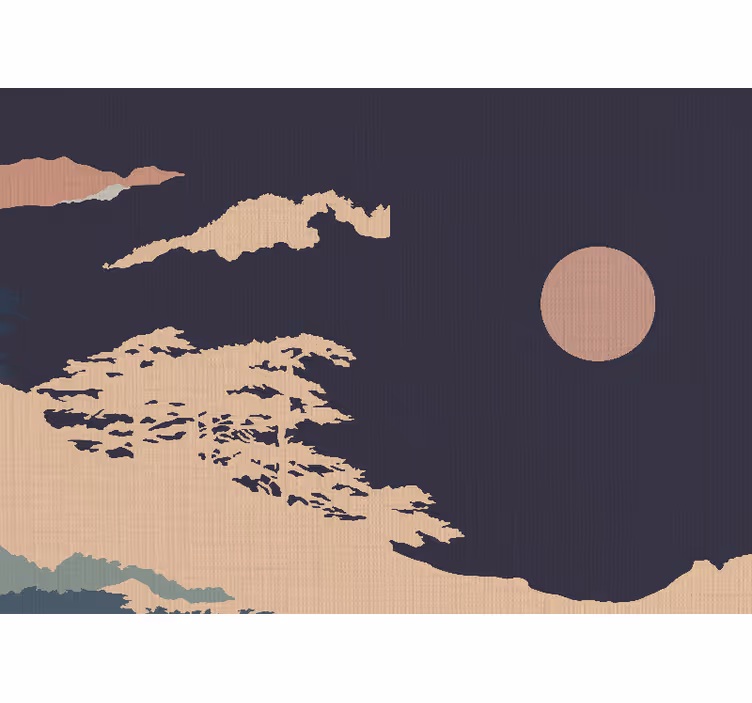 Mural de naturaleza paisaje lunar tranquilo - TenVinilo