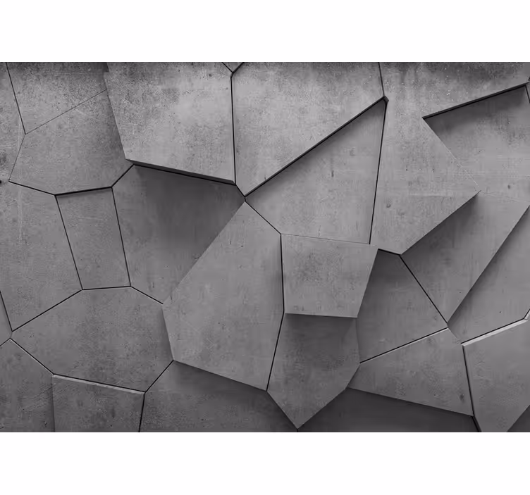 Mural de textura diseño geométrico en concreto - TenVinilo