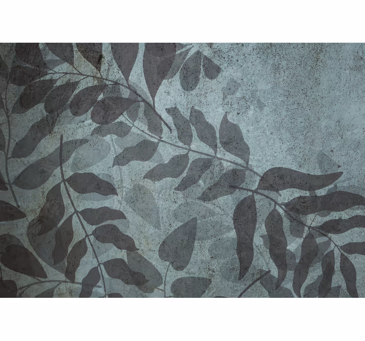 Mural de naturaleza patrones de hojas apagadas - TenVinilo