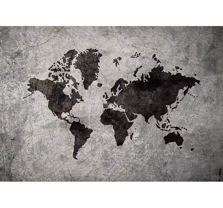 Mural mapamundi silueta de mapa mundial - TenVinilo