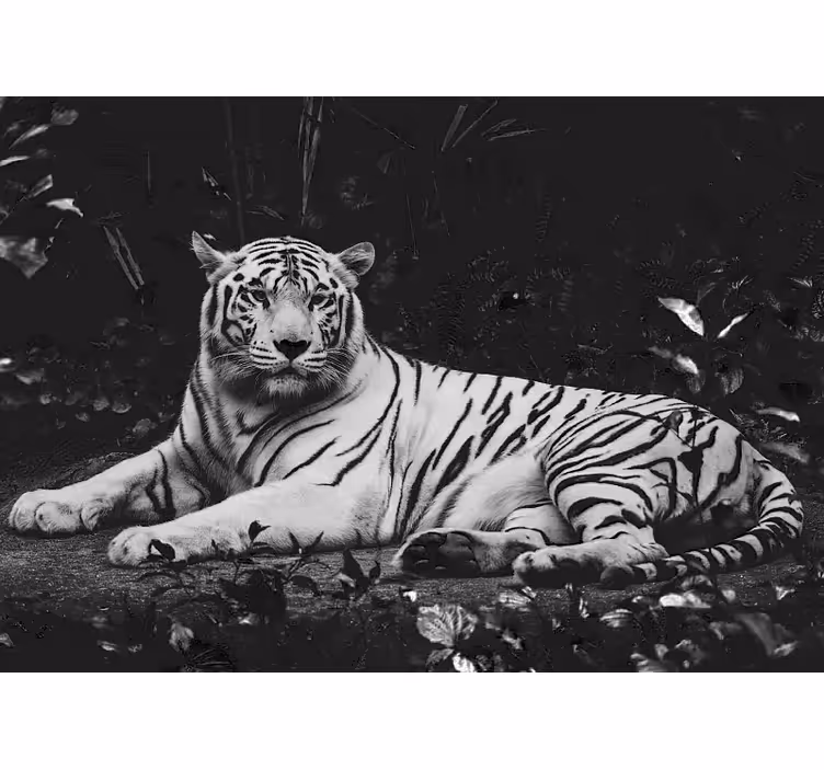 Fotomural animale Tigre blanco descansando - TenVinilo