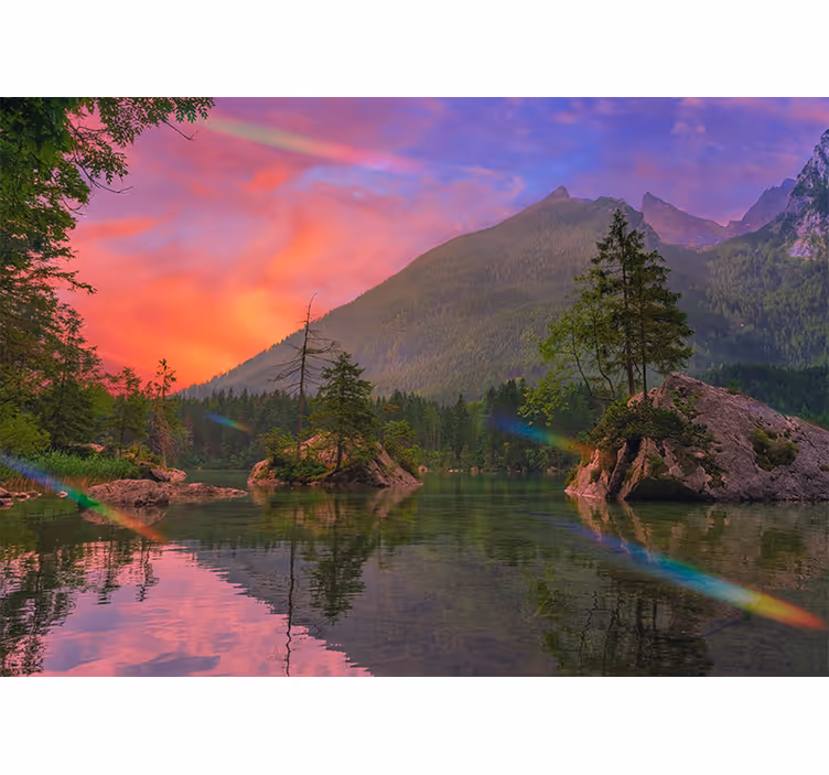 Fotomural lago Lago durante el amanecer - TenVinilo