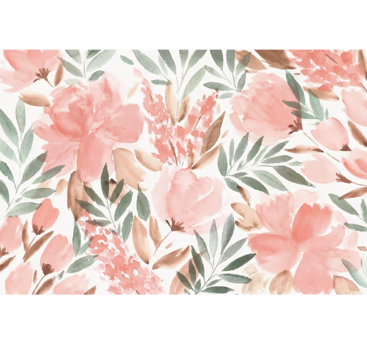 Mural papel pintado panorámico floral - TenVinilo