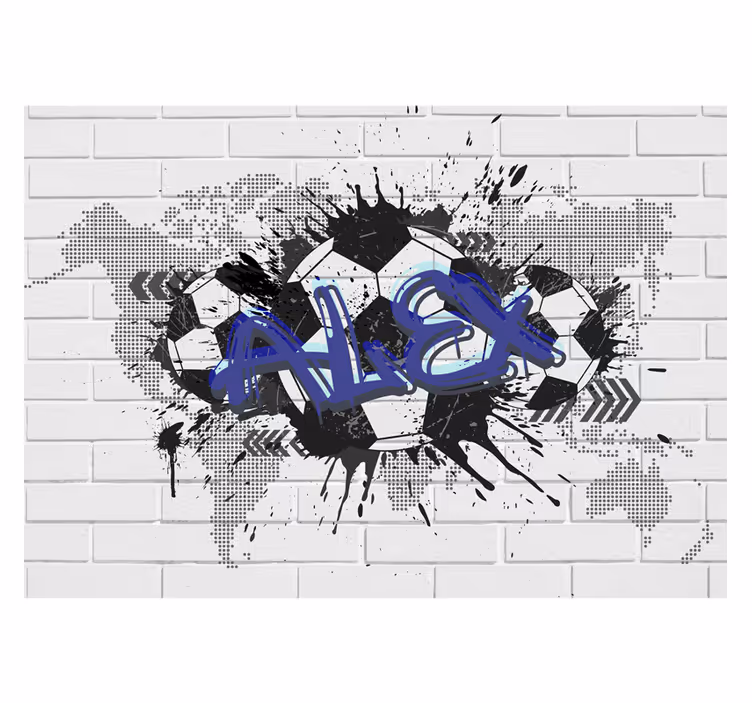 Fotomural personalizable graffiti de fútbol - TenVinilo