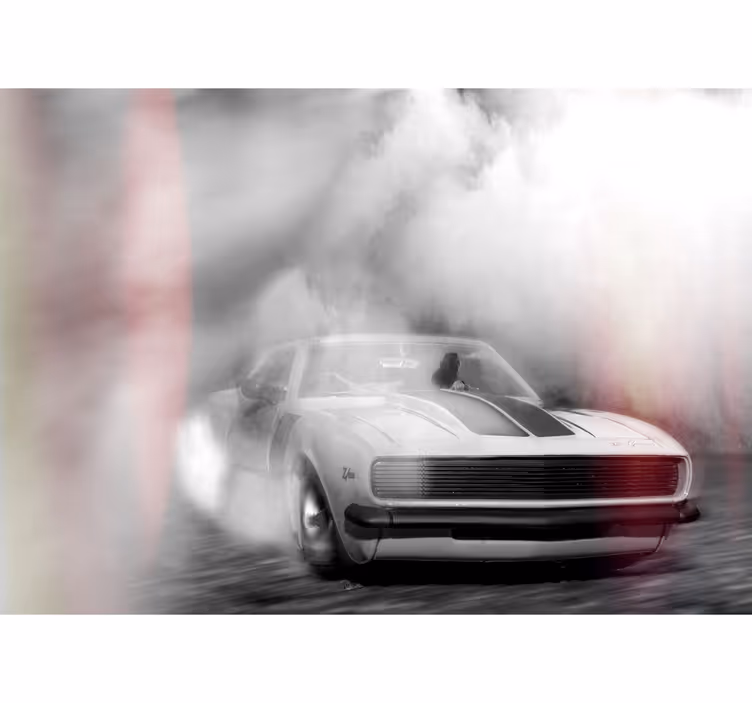 Fotomural de coche Coche quema neumáticos - TenVinilo