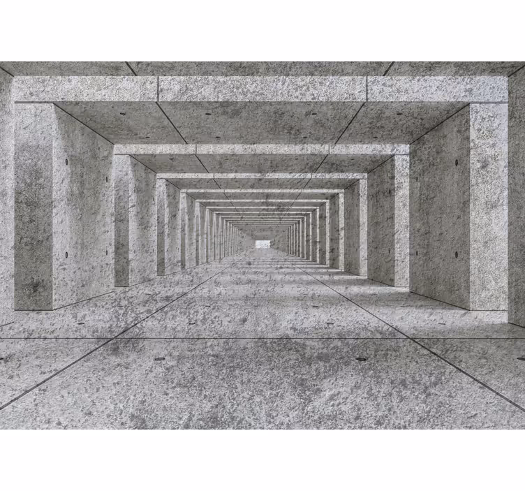 Fotomural 3D Túnel de hormigón 3d - TenVinilo