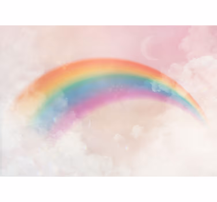 Mural infantil Nubes arcoiris y burbujas - TenVinilo