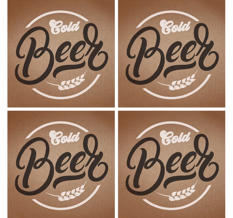 Posavasos de cerveza fría con frase - TenVinilo