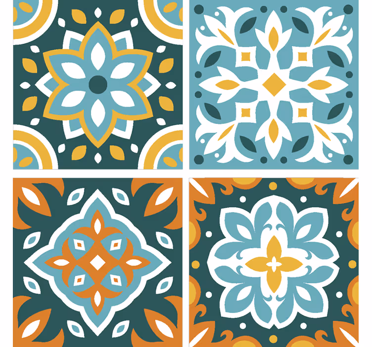 Posavasos colorido de azulejo ornamental - TenVinilo