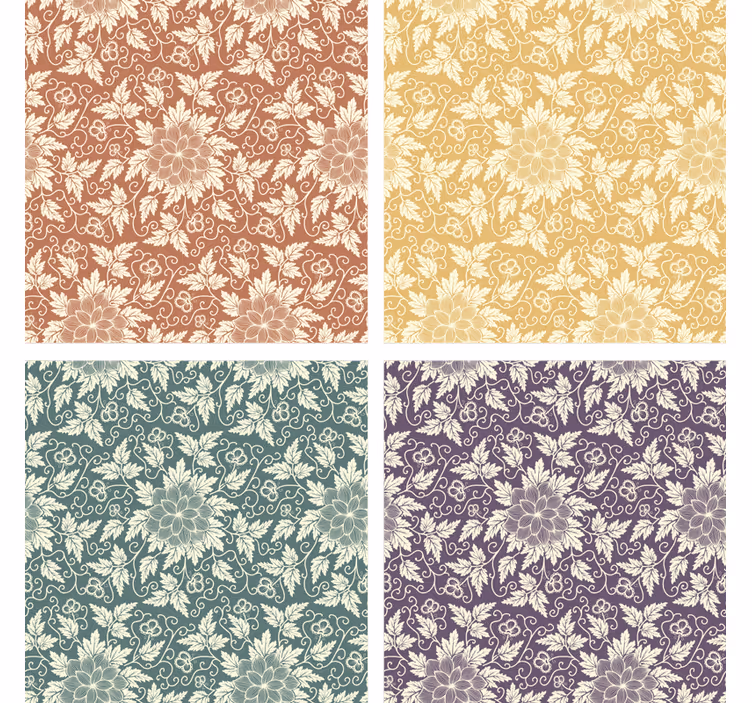 Posavasos vintage con adornos florales - TenVinilo