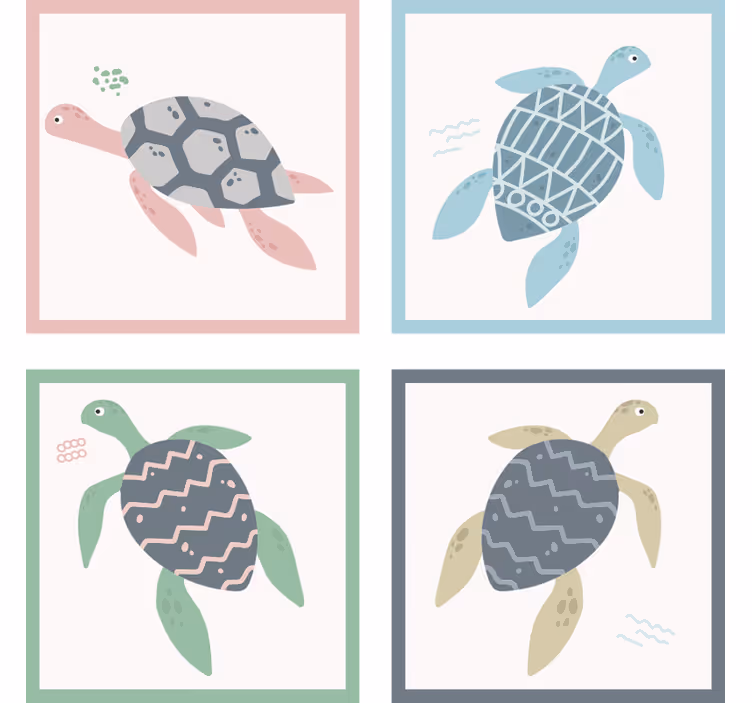 Portavasos frikis con patrones de tortugas marinas - TenVinilo