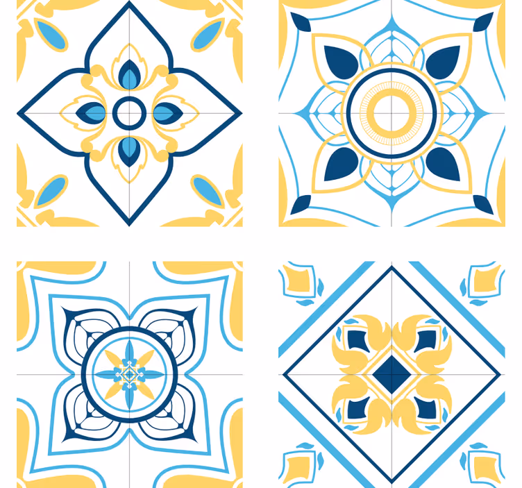 Portavasos azulejo patrones de azulejos geométricos - TenVinilo