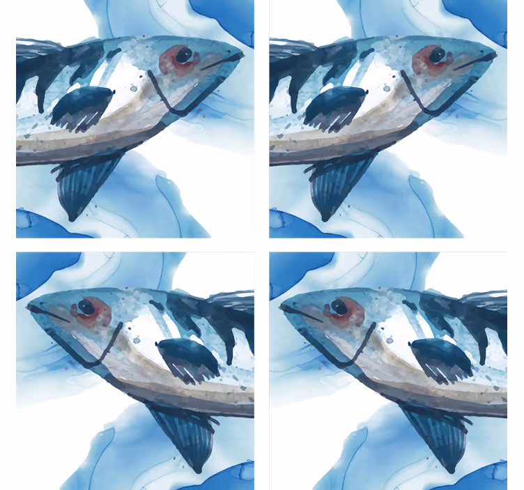 Portavasos frikis ilustración de peces acuarelados - TenVinilo