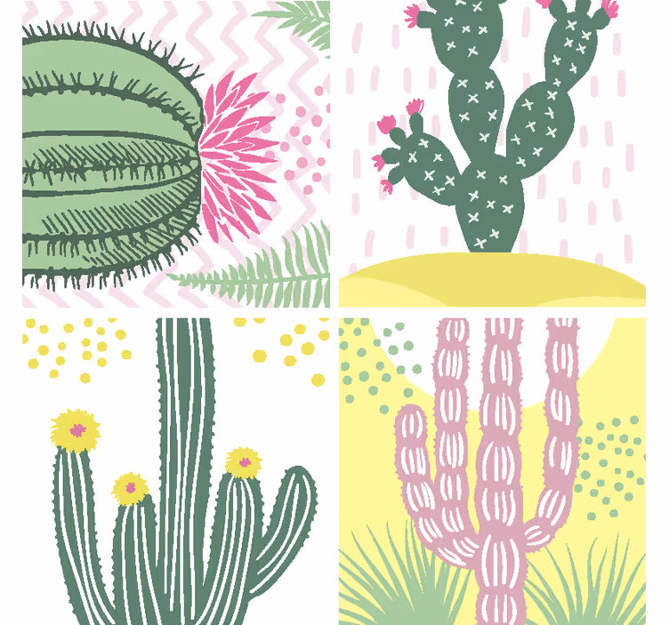 Portavasos frikis motivo de cactus vibrante - TenVinilo