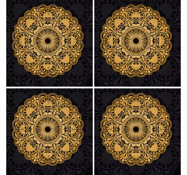 Posavasos vintage mandala de oro - TenVinilo