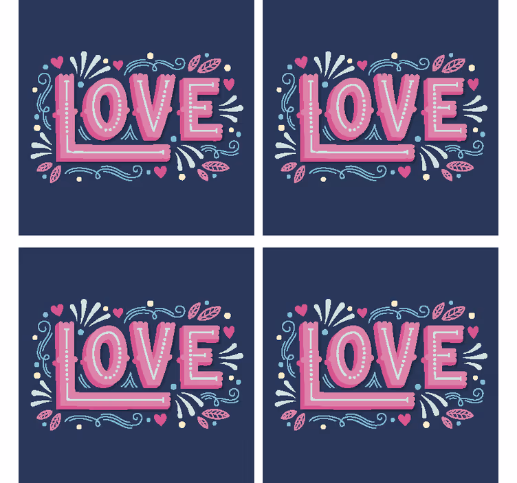 Posavasos vintage amor en estilo retro - TenVinilo