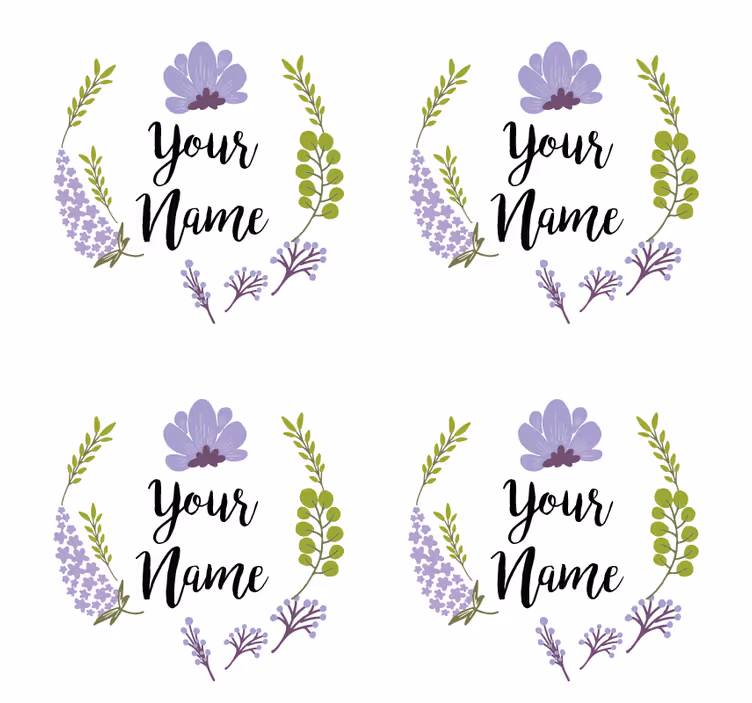 Posavasos con nombre estilo floral - TenVinilo