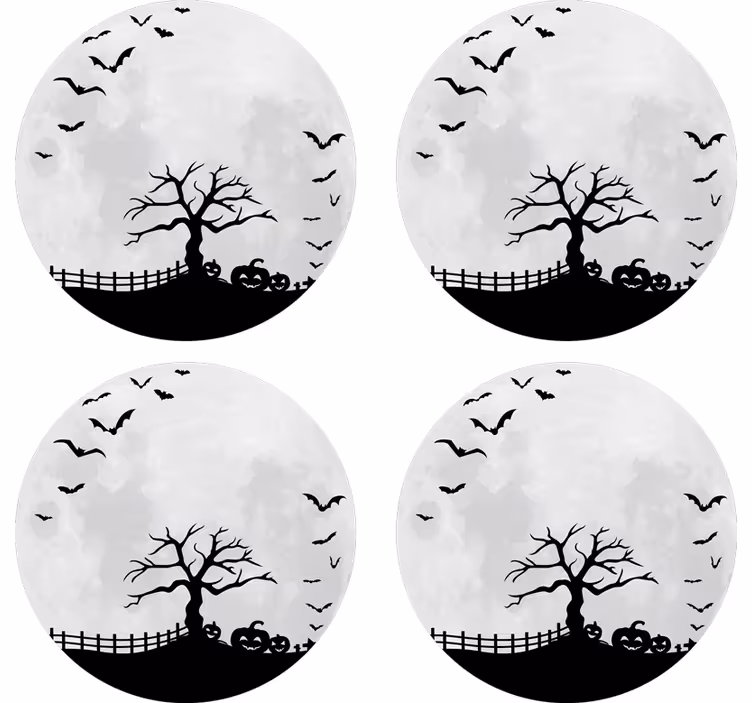 Portavasos halloween silueta de Árboles espeluznantes - TenVinilo