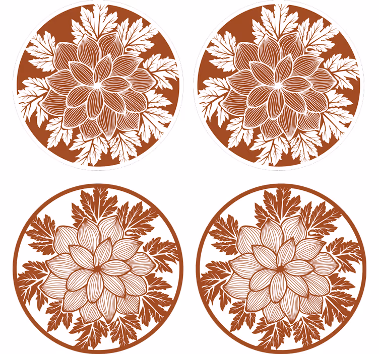 Portavasos diseño floral arreglos - TenVinilo