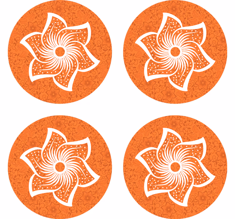 Portavasos cerveza flora naranja estilosa - TenVinilo
