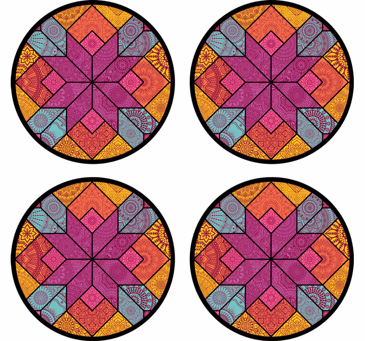 Portavasos diseño geométrico vibrante - TenVinilo