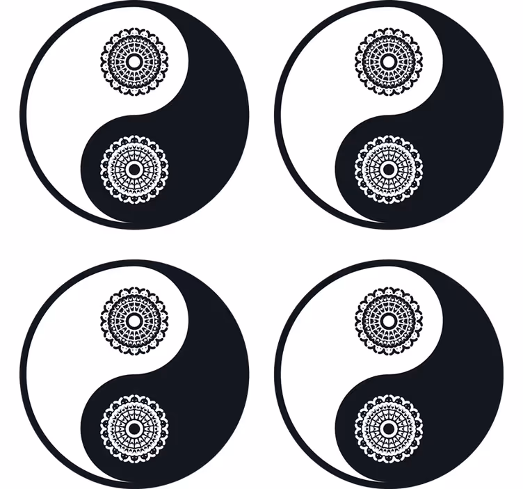Portavasos frikis patrones mandala yin yang - TenVinilo