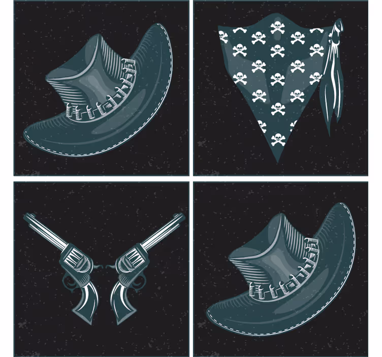 Portavasos frikis revólveres cruzados y bandana - TenVinilo