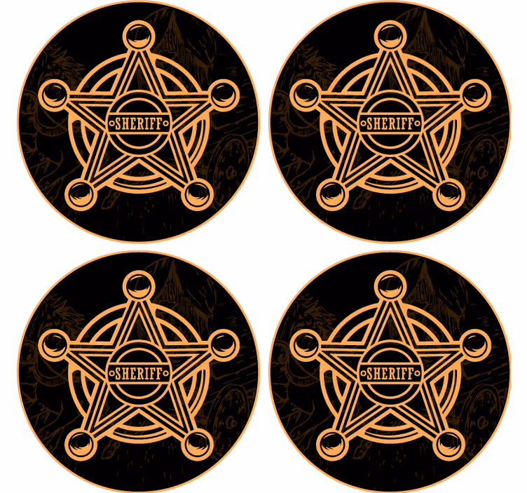 Portavasos cerveza emblema estrella sheriff - TenVinilo